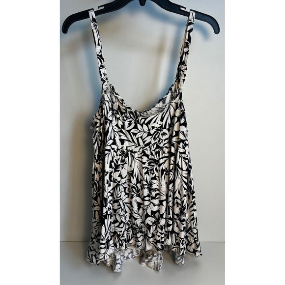 Torrid Super Soft Slub Jersey Floral Print Ruffle Hem Tank Top -‎ Size 2x - Picture 4 of 8
